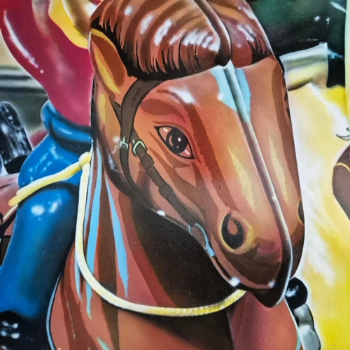 16 - CESAR J. SANTANDER. THE MERRY-GO-ROUND. acrylic on panel, on verso signed, titled and dated 'The Mer... 