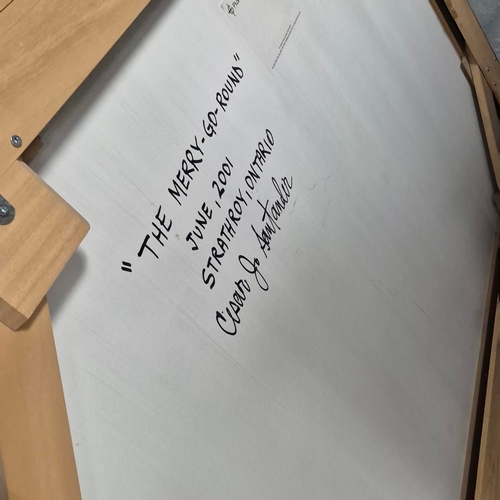 16 - CESAR J. SANTANDER. THE MERRY-GO-ROUND. acrylic on panel, on verso signed, titled and dated 'The Mer... 