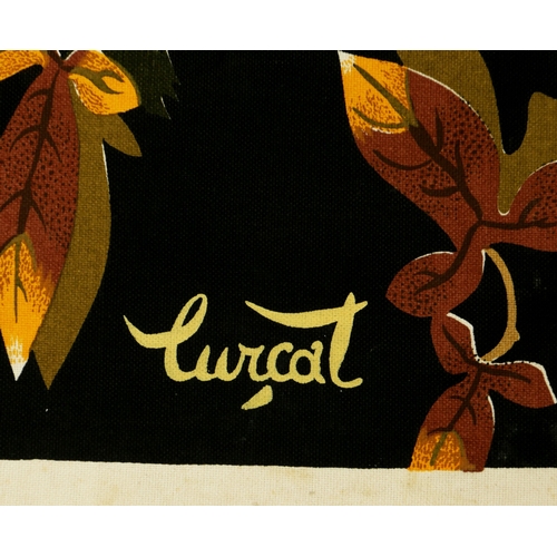 163 - JEAN LURCAT. LA TAPAGEUR. large French printed tapestry, signed in the plate, 1957, Corot label vers... 