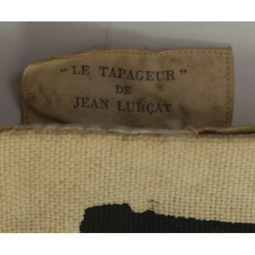 163 - JEAN LURCAT. LA TAPAGEUR. large French printed tapestry, signed in the plate, 1957, Corot label vers... 