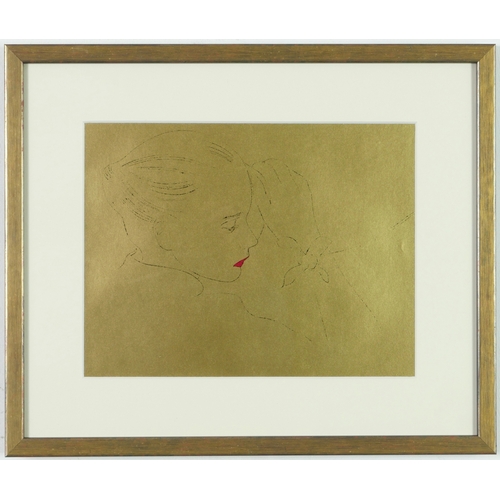 168 - AFTER ANDY WARHOL. A SET OF FOUR QUADRICHROMES. on gold paper, 28cm x 21cm each.