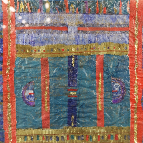 17 - SHIRLEY BRINSLEY (20TH CENTURY). JAVA. Mixed media collage, 99cm x 91cm, framed.