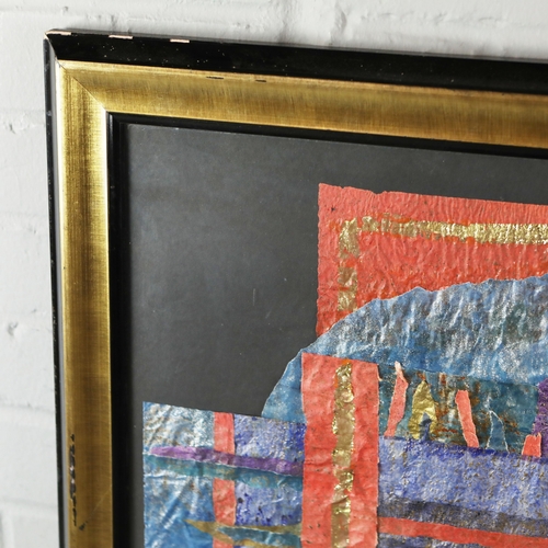 17 - SHIRLEY BRINSLEY (20TH CENTURY). JAVA. Mixed media collage, 99cm x 91cm, framed.