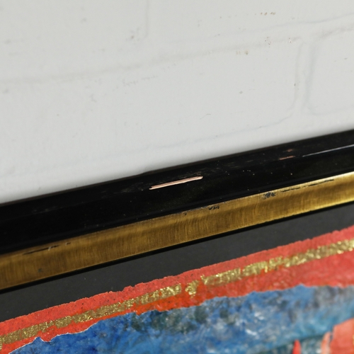 17 - SHIRLEY BRINSLEY (20TH CENTURY). JAVA. Mixed media collage, 99cm x 91cm, framed.