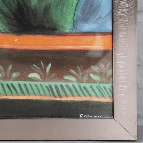 171 - AFTER DAVID HOCKNEY. NICHOLS CANYON. gouache on cotton, 104cm x 80cm, framed.