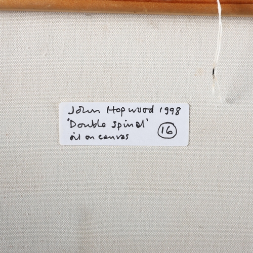 18 - JOHN HOPWOOD (BRITISH 1942-2015). DOUBLE SPIRAL. oil on canvas, 91cm x 60.5cm.