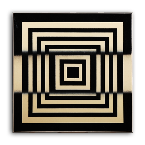 19 - PEDRO DENTINHO (B. 1972). ABSTRACT. oil on canvas, 71cm x 71cm, framed.
