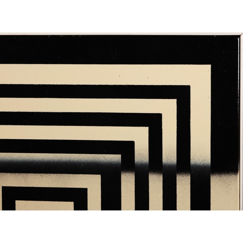 19 - PEDRO DENTINHO (B. 1972). ABSTRACT. oil on canvas, 71cm x 71cm, framed.