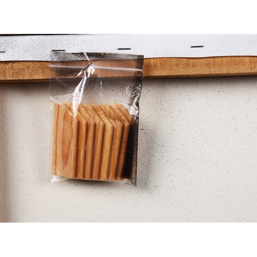 19 - PEDRO DENTINHO (B. 1972). ABSTRACT. oil on canvas, 71cm x 71cm, framed.