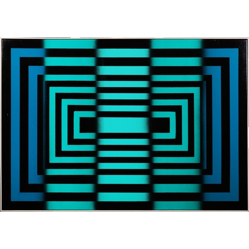 20 - PEDRO DENTINHO (B. 1972). ABSTRACT. oil on canvas, 71cm x 101cm, framed.