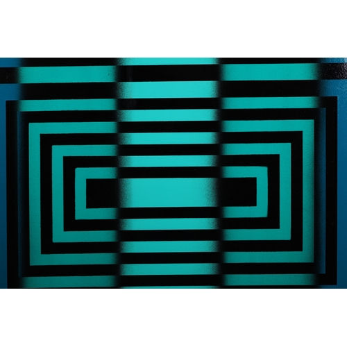 20 - PEDRO DENTINHO (B. 1972). ABSTRACT. oil on canvas, 71cm x 101cm, framed.