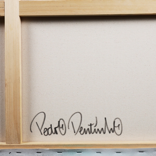 20 - PEDRO DENTINHO (B. 1972). ABSTRACT. oil on canvas, 71cm x 101cm, framed.