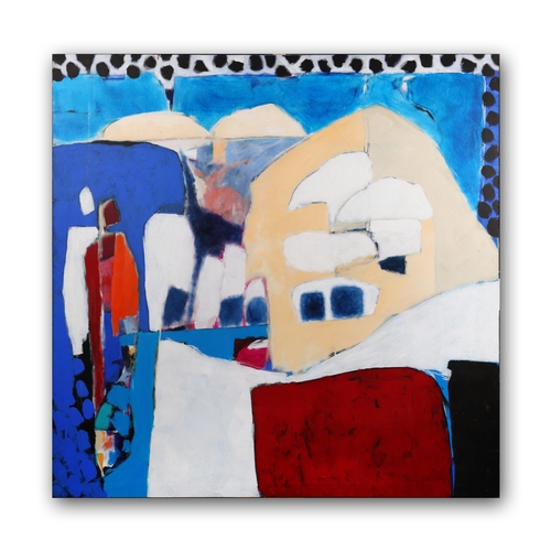 21 - RELTON MARINE (CHRISTINE RELTON & TOM MARINE). KALI STRATA II. oil on canvas, 122cm x 122cm.