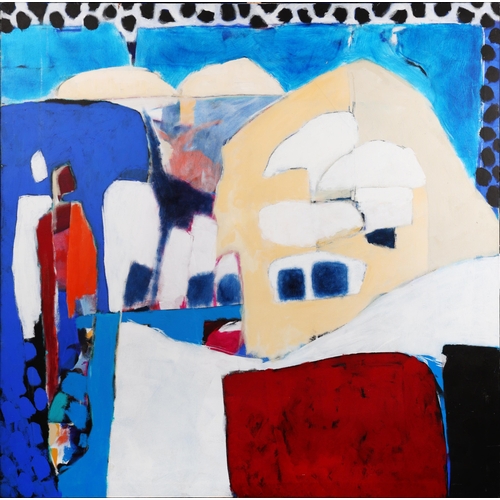 21 - RELTON MARINE (CHRISTINE RELTON & TOM MARINE). KALI STRATA II. oil on canvas, 122cm x 122cm.