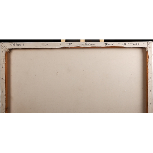 21 - RELTON MARINE (CHRISTINE RELTON & TOM MARINE). KALI STRATA II. oil on canvas, 122cm x 122cm.