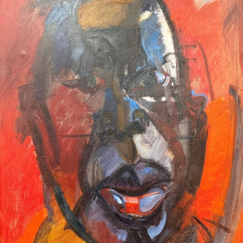 24 - GUILLON (20TH CENTURY FRENCH). TÊTE. oil on canvas, signed, titled and dated '74 verso, 114cm x 87cm... 