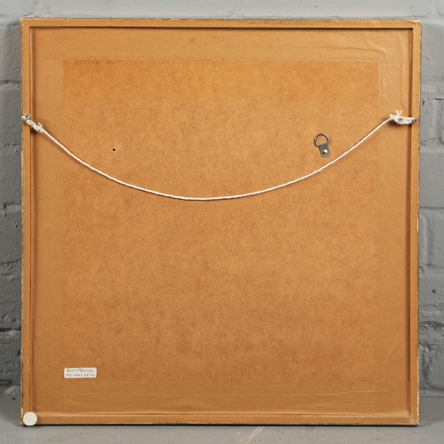 26 - GLORIA XIMENES (BRITISH 20TH C.). RED CUP AND PEAR. oil on board, still life, signed bottom left, fr... 