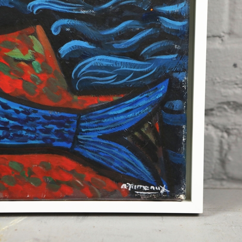 28 - ALAN FURNEAUX (BRITISH B.1953). MERMAID. oil on canvas, 43cm x 43cm, framed.