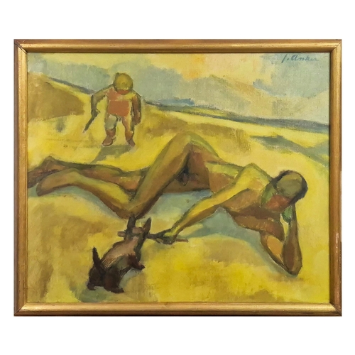 30 - JOHN ANKER (1919-2004. ILE DU LEVANT 1958. Oil on Canvas, 37.5cms x 45.5cms, signed. inscribed verso... 