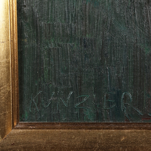 32 - JEAN-PIERRE KUNZLER (SWISS B. 1967). PORTRAIT STUDY. oil on board, 74cm x 58cm, framed.