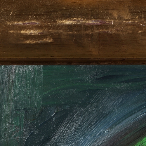 32 - JEAN-PIERRE KUNZLER (SWISS B. 1967). PORTRAIT STUDY. oil on board, 74cm x 58cm, framed.