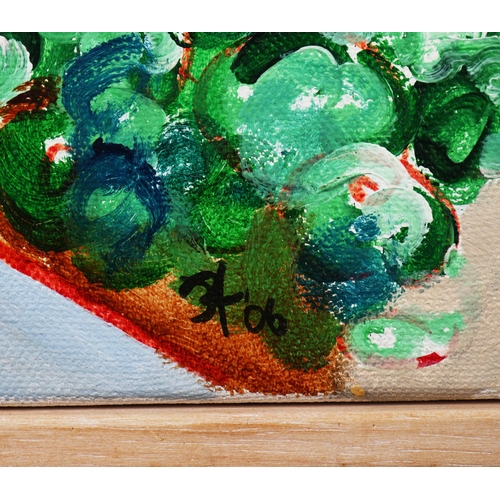 34 - RICHARD HEWLETT. VILLAGE LOOKING TO ALBANIA. oil on canvas, 63cm x 53cm, framed.