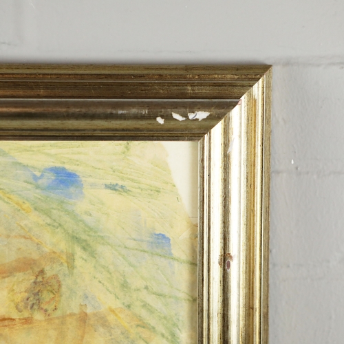 37 - JUDY WILLOUGHBY (BRITISH B.1949). LANDSCAPE. mixed media on paper, 108cm x 84cm, framed.