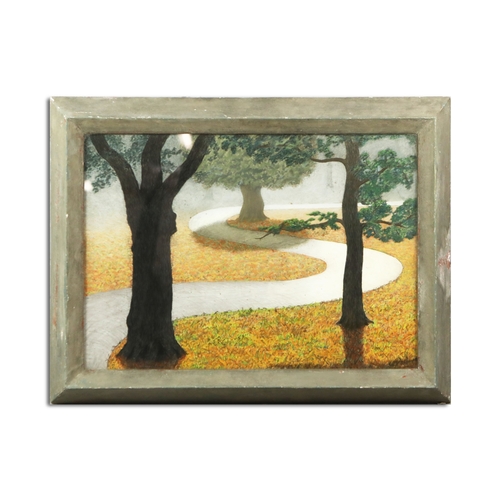 38 - WILL PERKINS. ROAD THROUGH THE BRACKEN. pastel, 57cm x 77cm, framed.