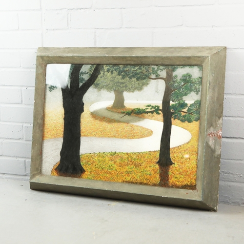 38 - WILL PERKINS. ROAD THROUGH THE BRACKEN. pastel, 57cm x 77cm, framed.