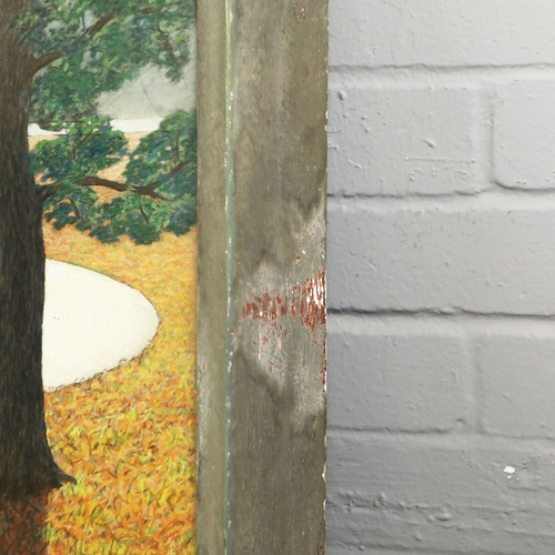 38 - WILL PERKINS. ROAD THROUGH THE BRACKEN. pastel, 57cm x 77cm, framed.