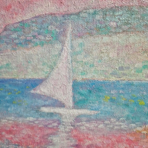 39 - AFTER PAUL SIGNAC. GOLFE JUAN. Oil on Board, 34cms x 49cms, signed 