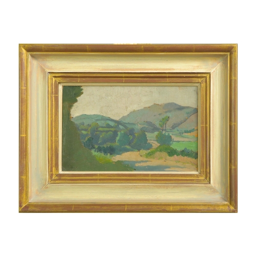 4 - HENRY LAMB (1883-1960). A VIEW IN KILLARNEY. oil on panel, bears a Michael Parkin Gallery label to v... 