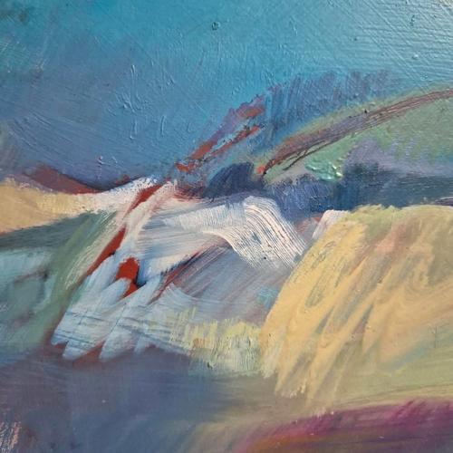 40 - CATHARINE SOMERVILLE (CANADA/UK). SUMMER HILLS. Oil on Panel, 40cms x 40cms, Signed and inscribed ve... 