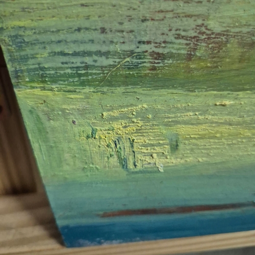 40 - CATHARINE SOMERVILLE (CANADA/UK). SUMMER HILLS. Oil on Panel, 40cms x 40cms, Signed and inscribed ve... 