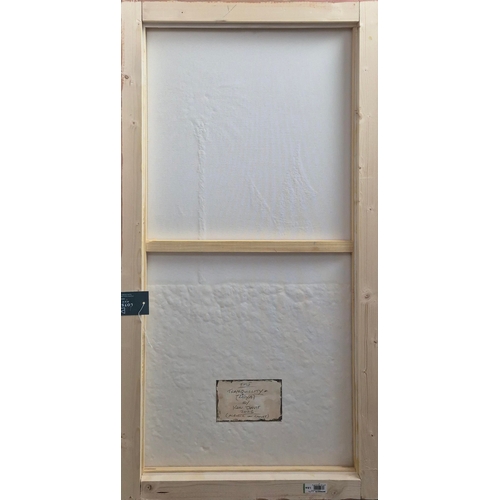 43 - KEN DAVIS. TRANQUILITY (LIBYA). acrylic on canvas, 106cm x 55cm, framed.