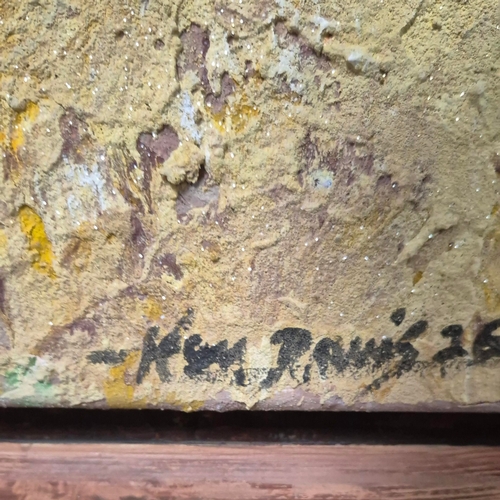 43 - KEN DAVIS. TRANQUILITY (LIBYA). acrylic on canvas, 106cm x 55cm, framed.