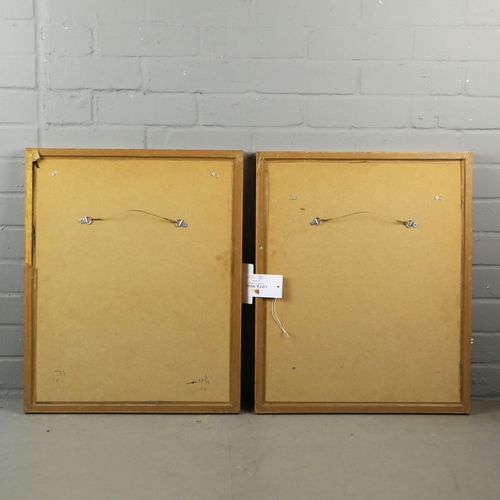 48 - 20TH CENTURY SCHOOL. ABSTRACT DIPTYCH (2). oil on board, each 58cm x 48cm (58cm x 96cm overall), fra... 