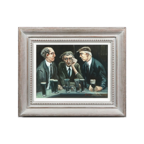 49 - P KENNEDY. PUB SCENE. oil on board, signed bottom right, glazed and framed, 49 cm H x 59 cm W (frame... 