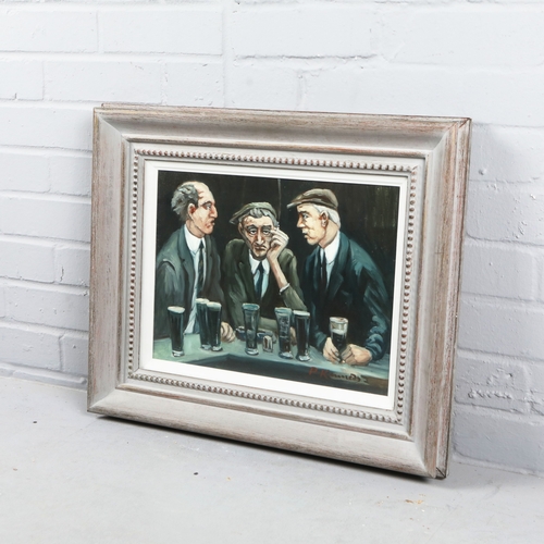 49 - P KENNEDY. PUB SCENE. oil on board, signed bottom right, glazed and framed, 49 cm H x 59 cm W (frame... 