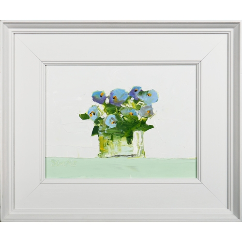 51 - MIKE SERVICE. PANSIES-STUDY II. oil on board, 41cm x 49cm, framed. Provenance: Catharine Miller, Hol... 