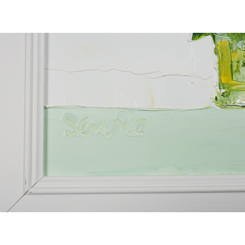 51 - MIKE SERVICE. PANSIES-STUDY II. oil on board, 41cm x 49cm, framed. Provenance: Catharine Miller, Hol... 