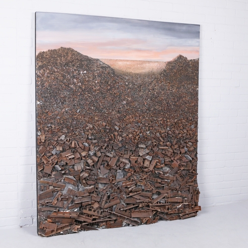 53 - FRANK J MILLER. LOS ANGELES. Mixed Media on Wood, 185cms x 152cms, (Purchased Woolff Gallery).