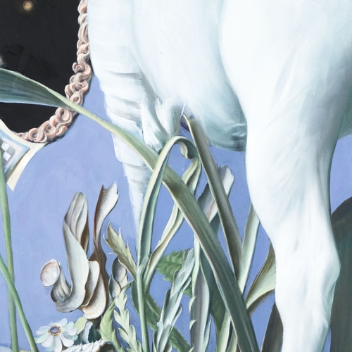 56 - JAEHONG AHN (SOUTH KOREAN B. 1979). THE ENGAGEMENT OF NARCISSISTS. Oil on canvas,100 x 80.5cm.