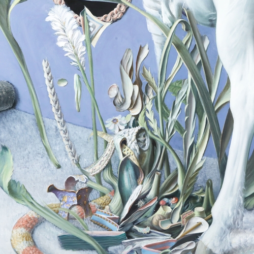 56 - JAEHONG AHN (SOUTH KOREAN B. 1979). THE ENGAGEMENT OF NARCISSISTS. Oil on canvas,100 x 80.5cm.