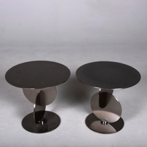 565 - MINOTTI DIVO TABLES, A PAIR. by Rodolfo Dordoni, 49cm diam. x 45cm H each approx. (2).