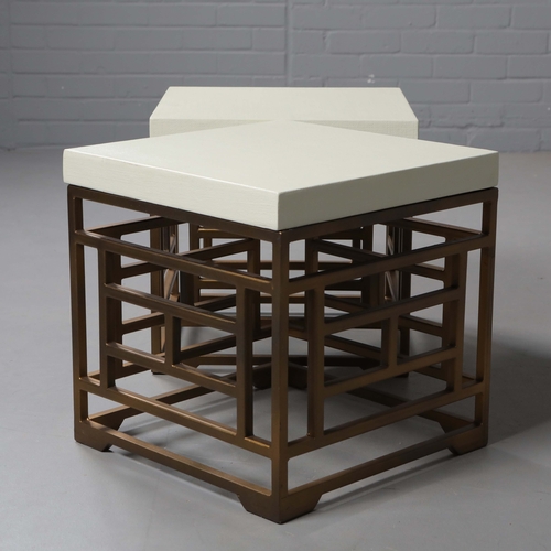 568 - ANDREW MARTIN MINERVA SIDE TABLES, A PAIR. 45.5cm x 45.5cm x 45.5cm each approx.