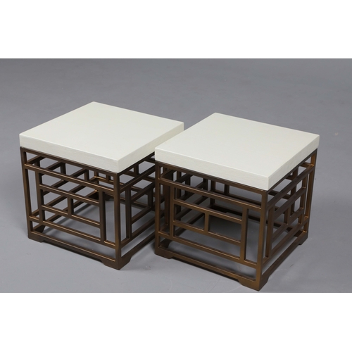 568 - ANDREW MARTIN MINERVA SIDE TABLES, A PAIR. 45.5cm x 45.5cm x 45.5cm each approx.