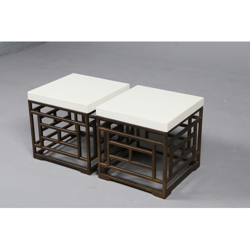 568 - ANDREW MARTIN MINERVA SIDE TABLES, A PAIR. 45.5cm x 45.5cm x 45.5cm each approx.