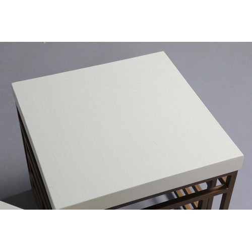 568 - ANDREW MARTIN MINERVA SIDE TABLES, A PAIR. 45.5cm x 45.5cm x 45.5cm each approx.