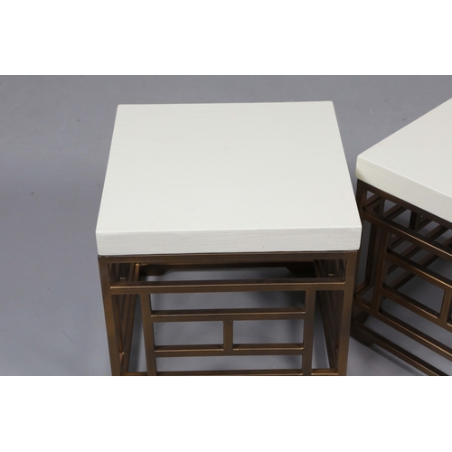 568 - ANDREW MARTIN MINERVA SIDE TABLES, A PAIR. 45.5cm x 45.5cm x 45.5cm each approx.